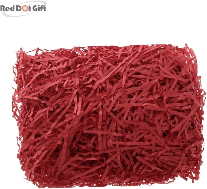 ريد دوت جيفت REDDOTGIFT® 50 غرام ورق مقطع بشكل مجعد حشو ممزق صديق للبيئة - لتغليف الهدايا وملء السلة (أحمر، 50 غرام) - Image 2