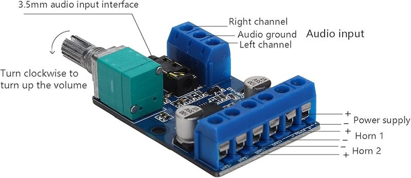 30Wx2 Digital Amplifier Board 12V 24V Powered DIY Stereo Amplification Module - Image 4