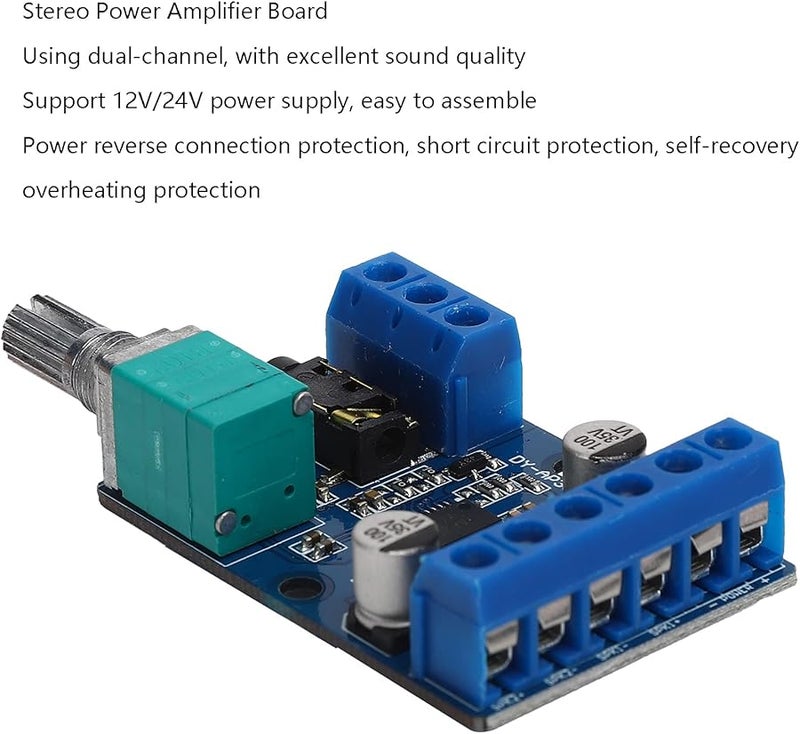 30Wx2 Digital Amplifier Board 12V 24V Powered DIY Stereo Amplification Module - Image 3