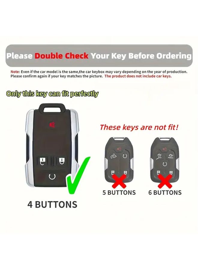 Chevrolet Silverado Colorado GMC Sierra Canyon Car Key Case Cover Tpu 4 Buttons White Buttonfriendly Vehicle Accessory Gear - Image 3