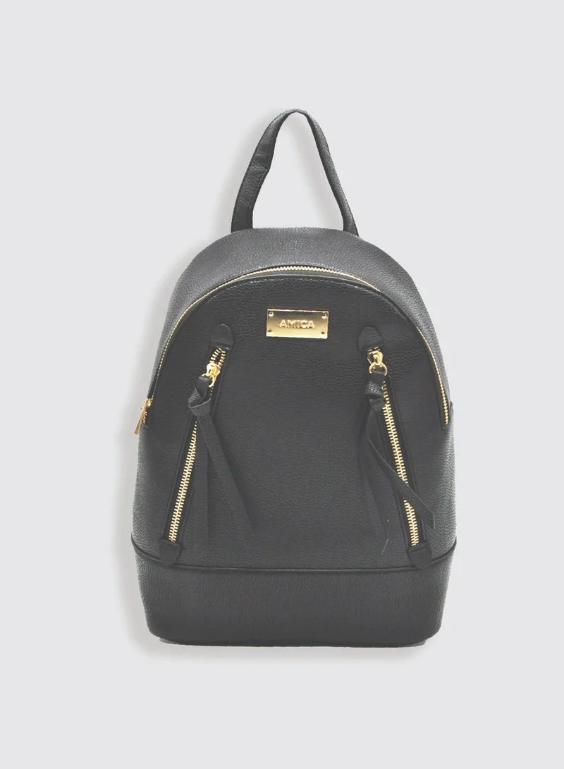 AMICA Marta Chic Boho Backpack Bag for Women- Black
