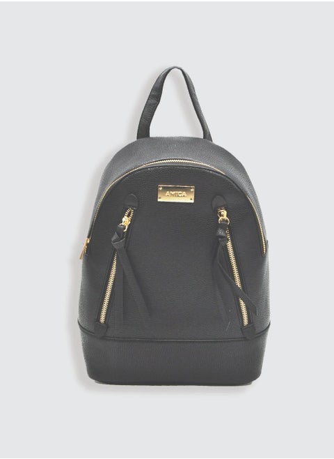 Marta Chic Boho Backpack Bag for Women- Black