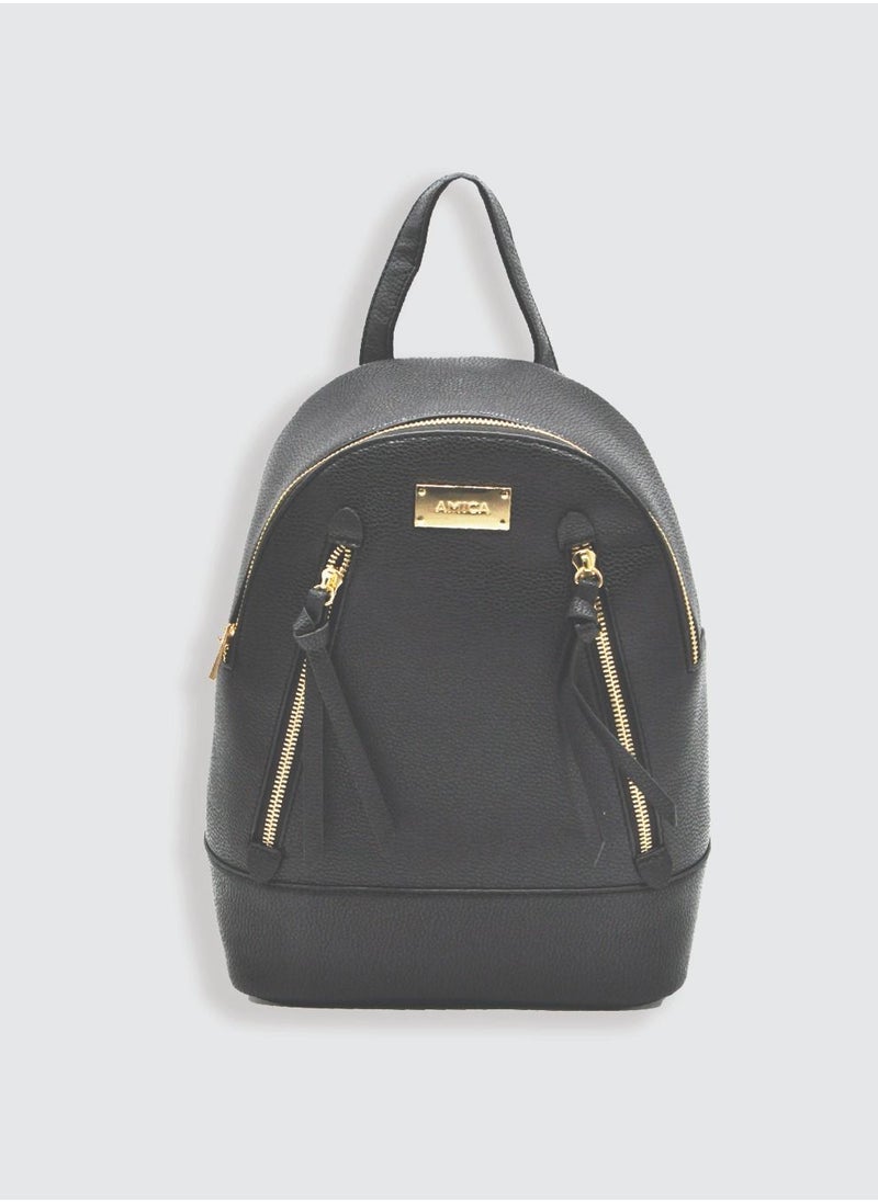 AMICA - Marta Chic Boho Backpack Bag for Women- Black - Image 1