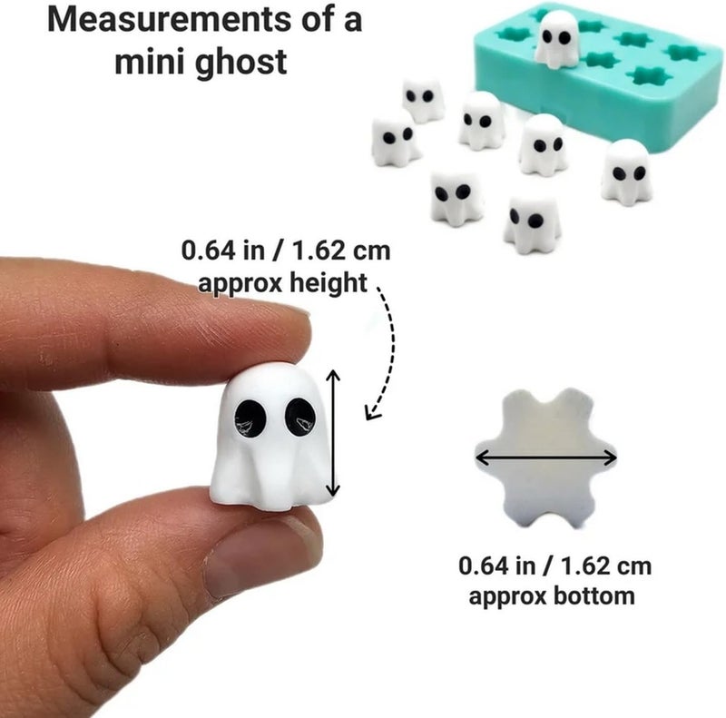 NSSHEL 6-Cavity Halloween Little Ghost Chocolate Molds Silicone Candy Jelly Mold 3D Food Grade Chocolate Molds Cute Ghost Candy Mould for Halloween Theme Kitchen Party Baking Crafts Decor Supplies - Image 4