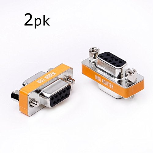 Arnorin DB9 Null Modem Female to Female Slimline Data Transfer Serial Port Adapter 2 Pack - Image 2