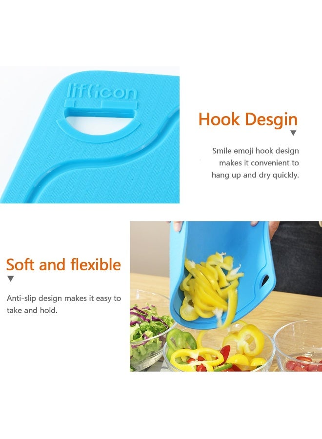 liflicon Liflicon Thick Silicone Cutting Boards for Kitchen Silicone Chopping Boards/Mats Set of 2 Extra Large 14.6''x10.43'', Mini 9.1”x7.1” Non-slip Deep Drip Juice Groove, Dishwasher Safe-Blue  - Image 4