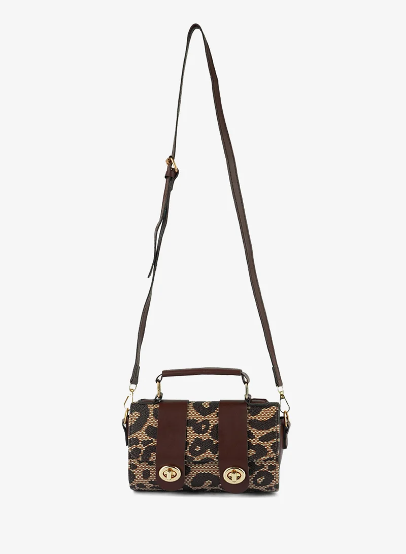 Brown Printed Sling Bag