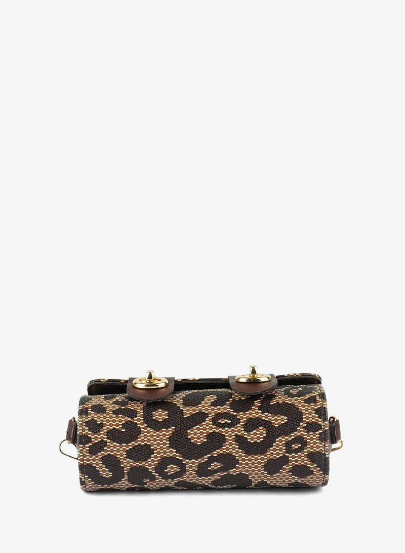 London Rag  Brown Printed Sling Bag for Women | Best Price UAE