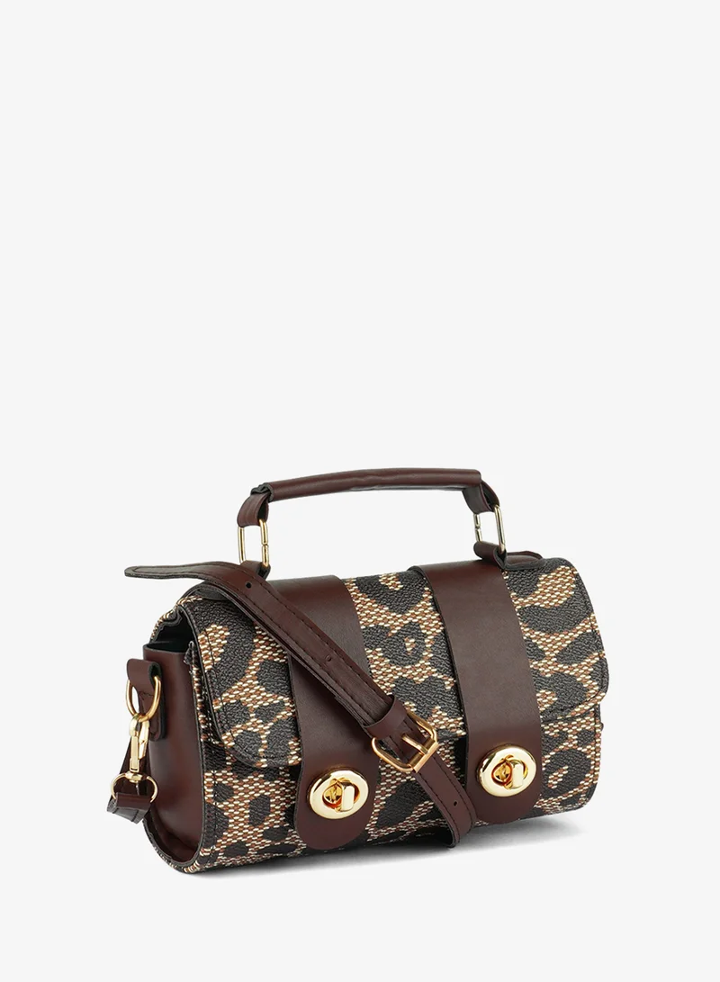 London Rag  Brown Printed Sling Bag for Women | Best Price UAE