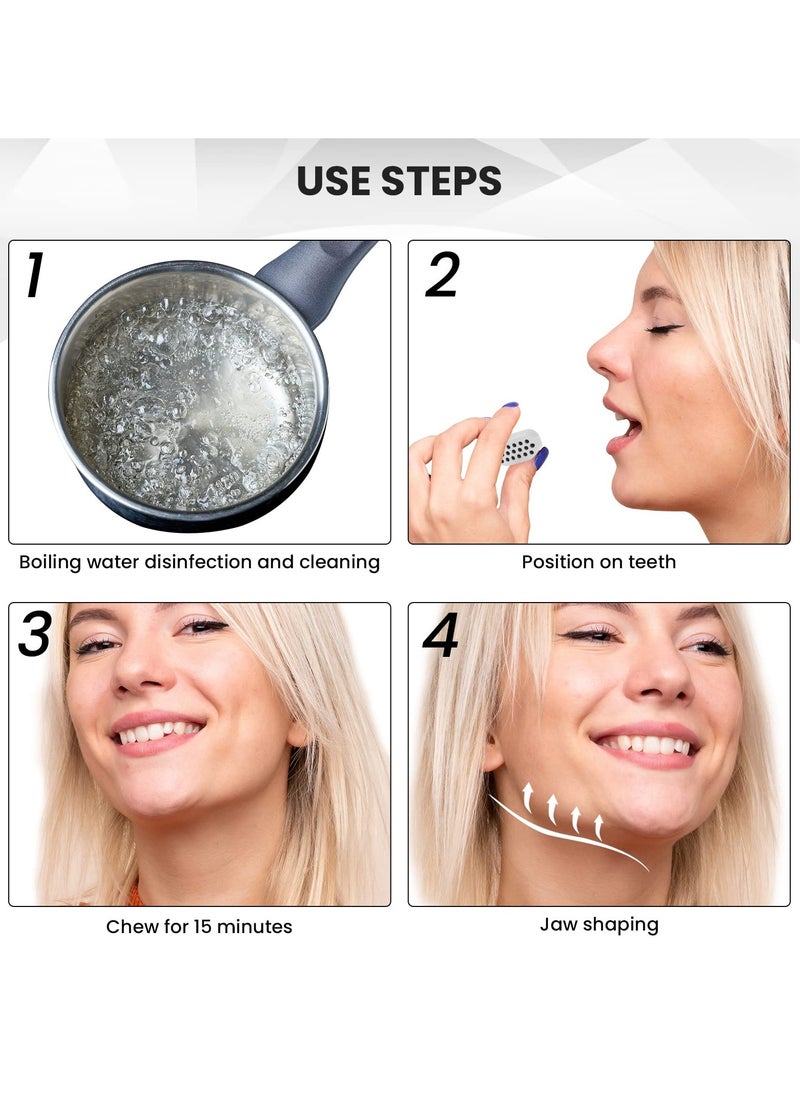 Cuken 2 Piece White Jaw Exerciser Chisel Ball Trainer Face Exerciser Lift Fitness, Neck Toning and Double Chin Exercise Device for Facial line  - Image 3