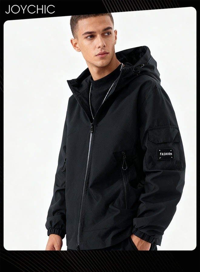 Joychic معطف دافئ كلاسيكي خارجي مقاوم للماء والرياح للرجال لفصل الخريف والشتاء - Image 2
