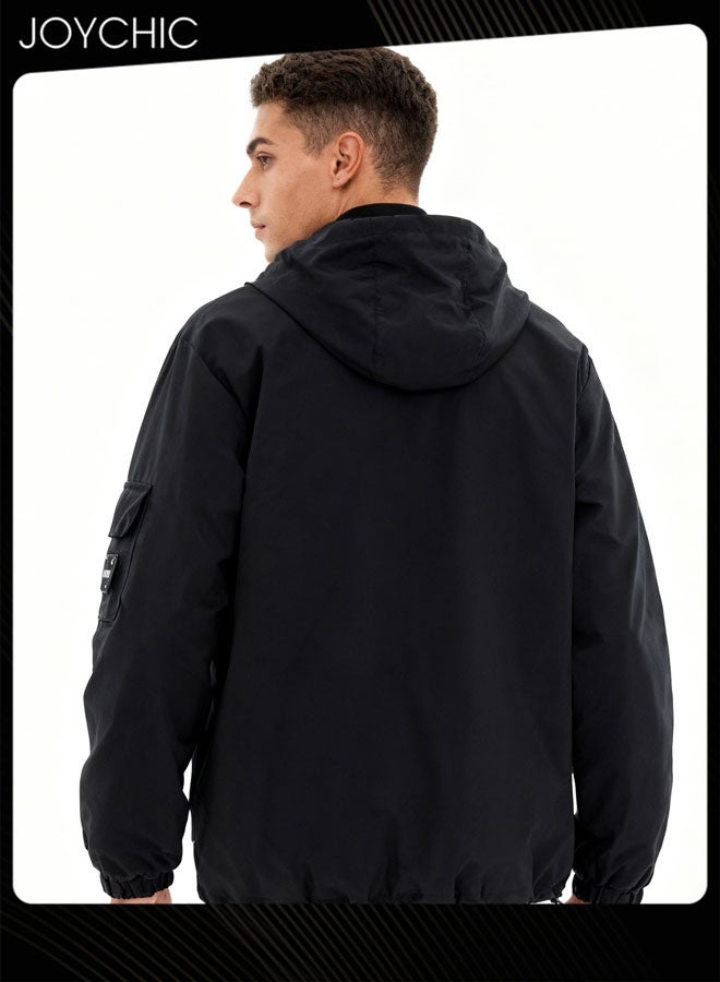 Joychic معطف دافئ كلاسيكي خارجي مقاوم للماء والرياح للرجال لفصل الخريف والشتاء - Image 3