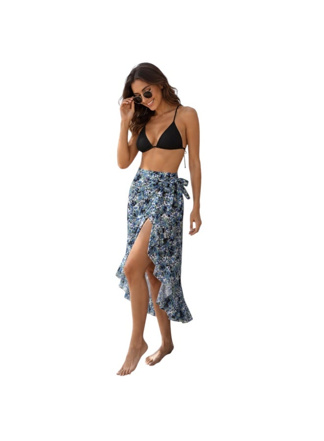 zecotex  Women's Chiffon Beach Wrap Skirt – Adjustable Tie Sarong Cover Up - Image 2