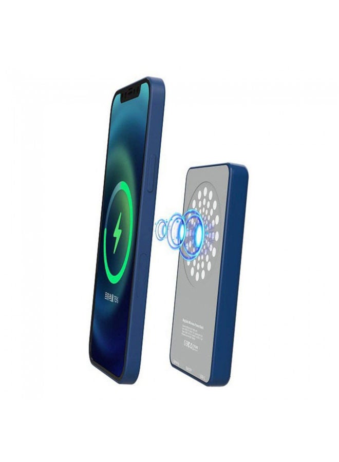 NIBEMINENT Magnetic Wireless 5000mAh Powerbank blue - Image 1