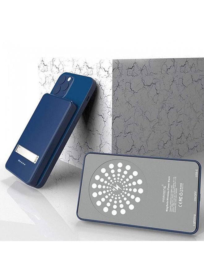 NIBEMINENT Magnetic Wireless 5000mAh Powerbank blue - Image 4