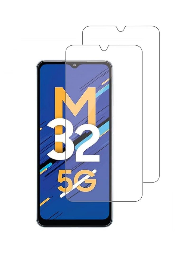 Super 2 Pieces Tempered Glass Screen Protector Clear Designed For Samsung Galaxy M32 5G Full Screen Coverage And Bubble Free - Image 1