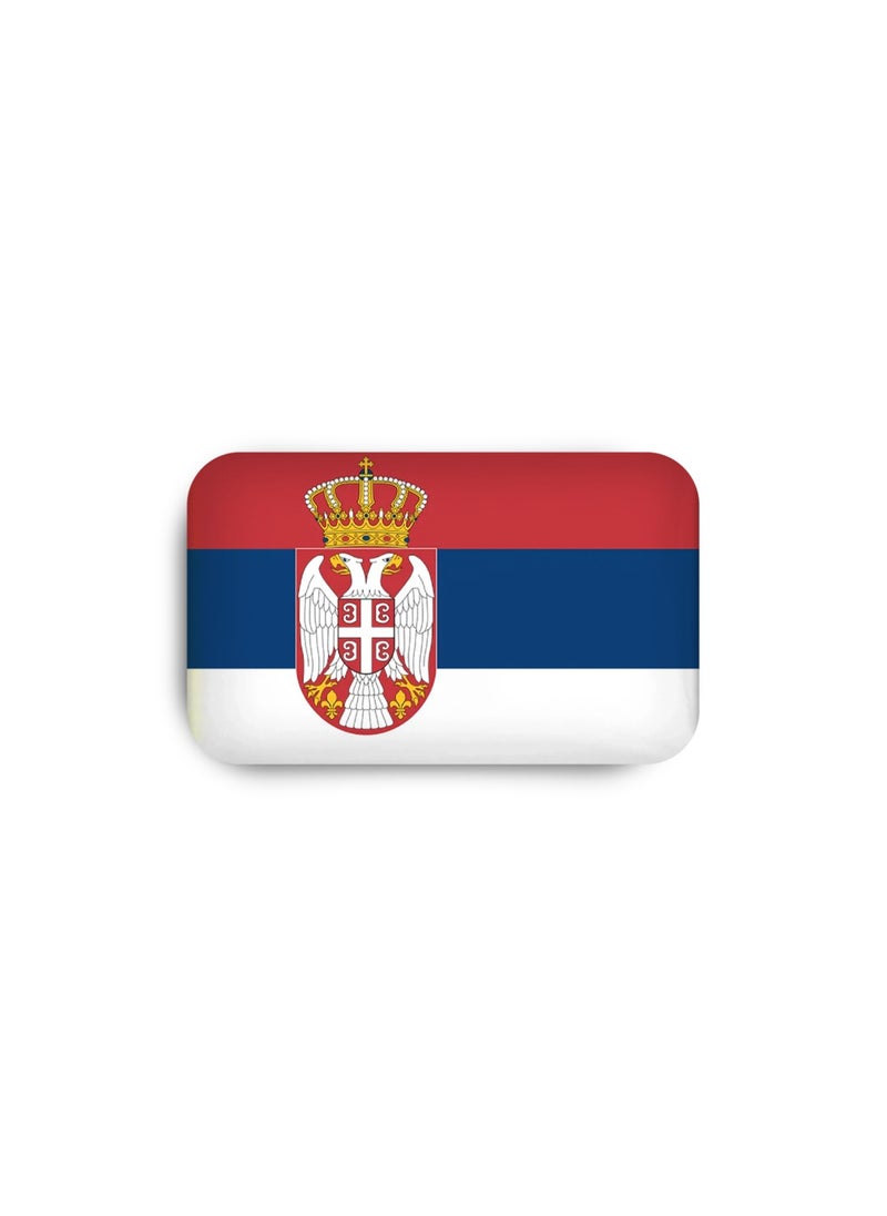 971MEDIA Serbia Flag - Metal Badge Epoxy Coated with Magnetic Pin that Doesn't Tear Clothes  - Image 2