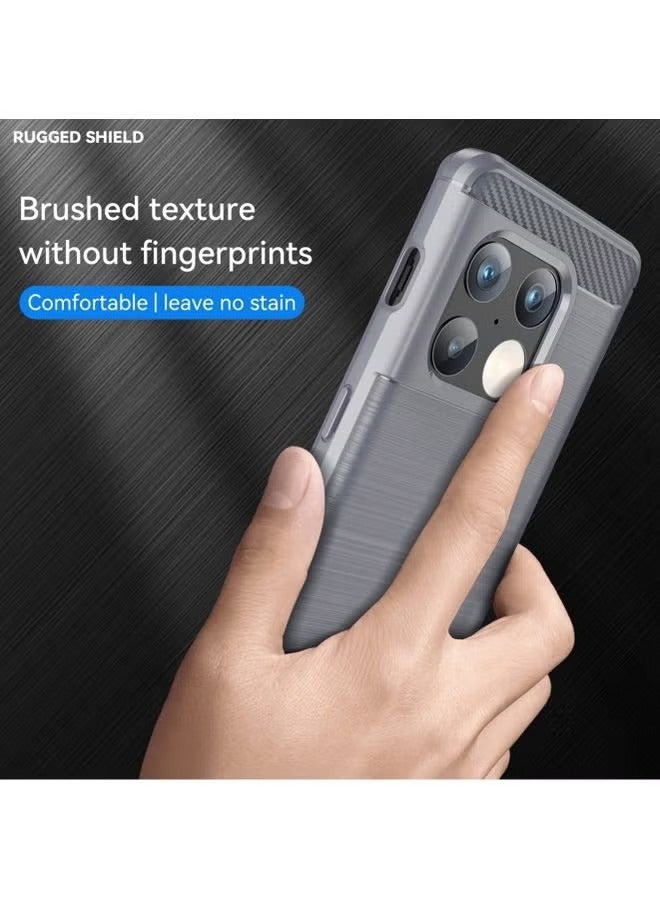 GKK OnePlus 10 Pro 5G Case Cover Soft TPU Carbon Fiber Texture Anti-Scratch Shockproof Phone Back Protector Accessory Ultra Slim Anti-Drop Rugged Bumper Inclusive Cover Grey - Image 2