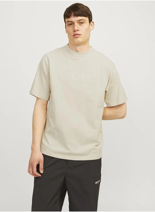 JACK & JONES Embroidery Detail Crew Neck T-Shirt