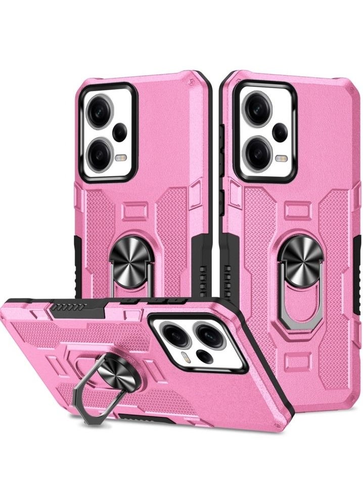 erorex Phone Case for Xiaomi Redmi Note 12 Pro 5G Ring Holder Pink  - Image 1