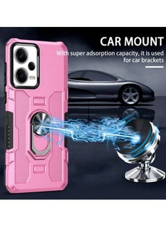 erorex Phone Case for Xiaomi Redmi Note 12 Pro 5G Ring Holder Pink  - Image 3