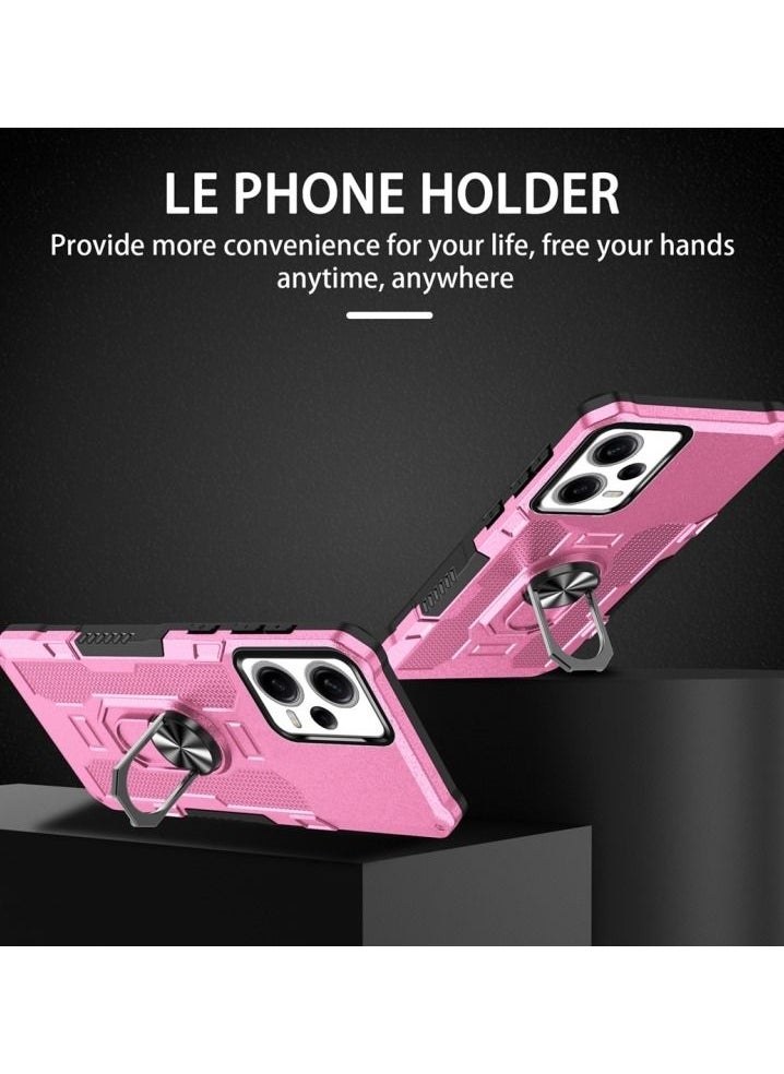 erorex Phone Case for Xiaomi Redmi Note 12 Pro 5G Ring Holder Pink  - Image 2