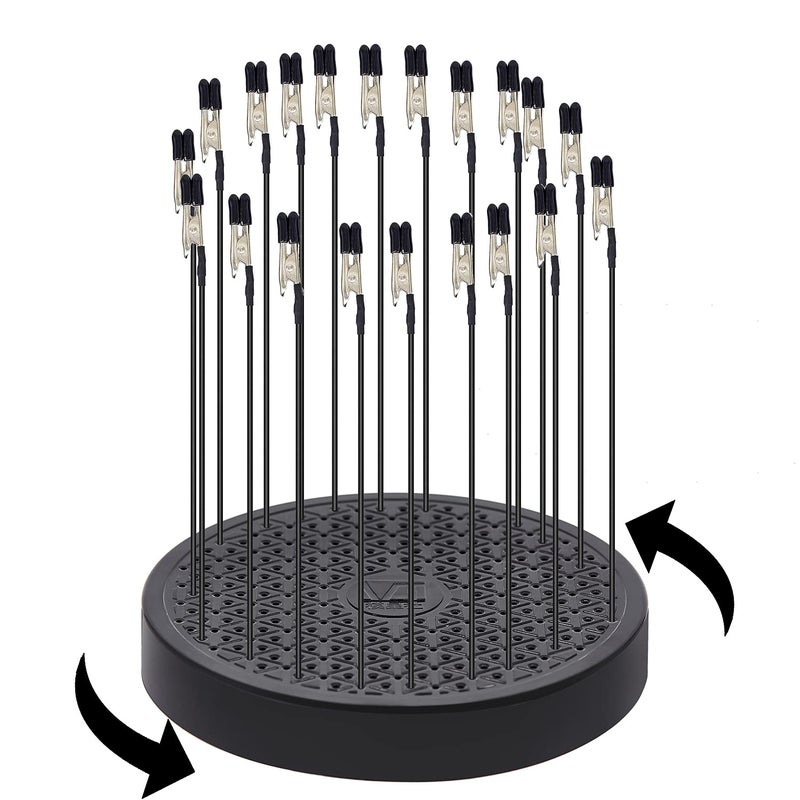 Yocoolfun 360 Degree Rotation Model Painting Stand Base Holder with 20 Pack Model Painting Alligator Clip Stick for Airbrush Hobby - Image 4