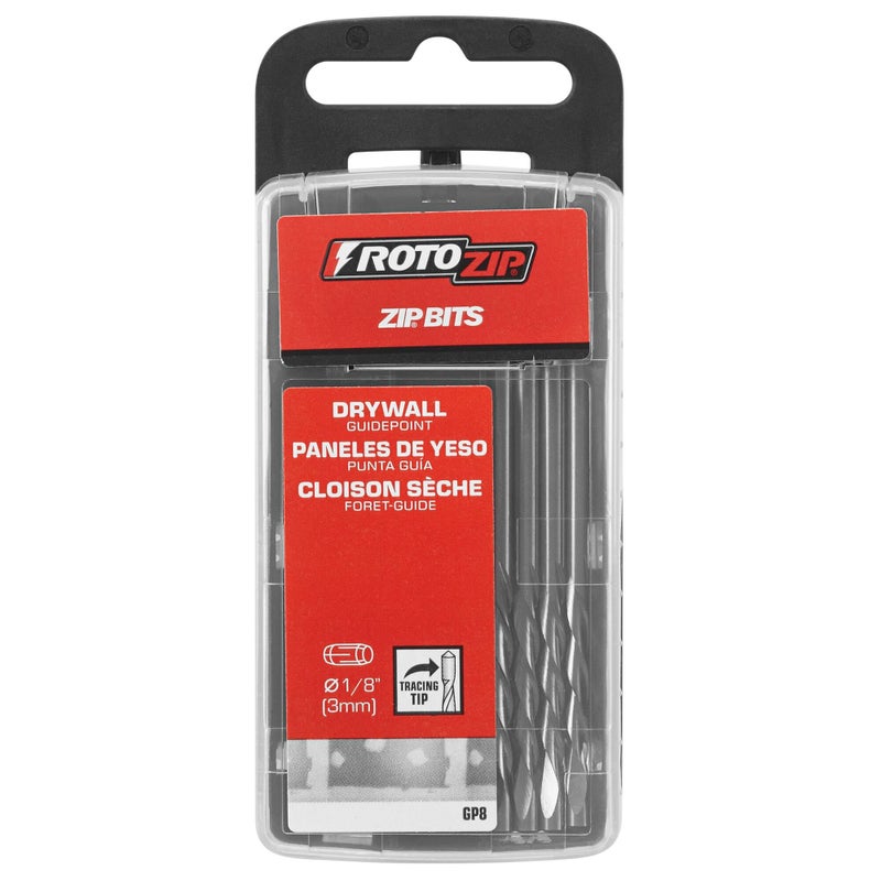 RotoZip GP8 1/8-Inch Drywall Guidepoint Cutting Bits (8-Pack), Cutting Drywall, For use with Roto Zip Spiral Saw - Image 2