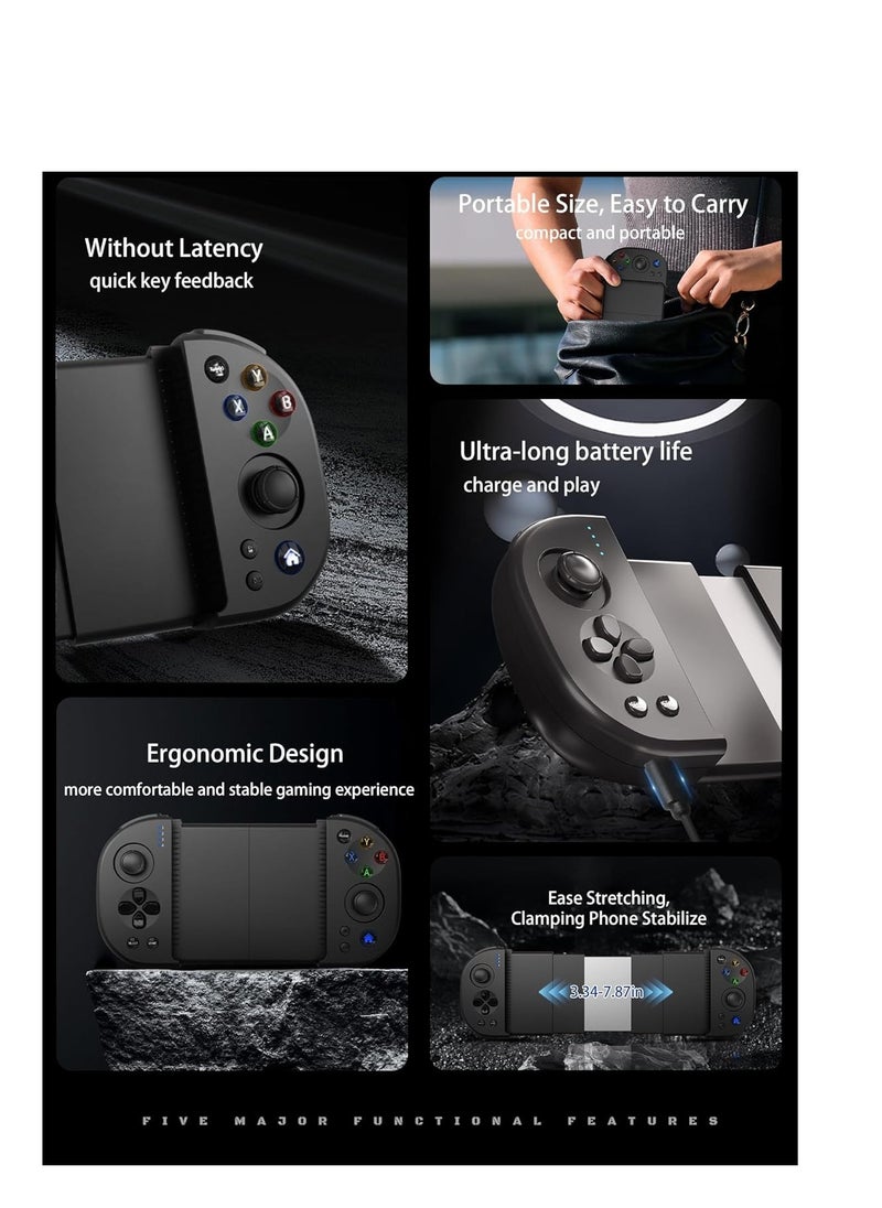 KASTWAVE - Mobile Gaming Controller for iPhone Android PC iOS Wireless Gamepad Joystick for iPhone 15/14/13/12/X, iPad, MacBook, Samsung Galaxy S23/S22/S21, TCL, LG, Tablet, Turbo, 18+H Battery Life, Direct Play - Image 1