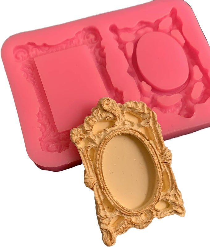 PHOTO FRAME RESIN SILICONE MOLD PICTURE FRAME 2 CAVITY FOR MINI POLARAIDS, MINATURE, DOLL HOUSE, SCRAPBOOK GIFTING AND MORE
