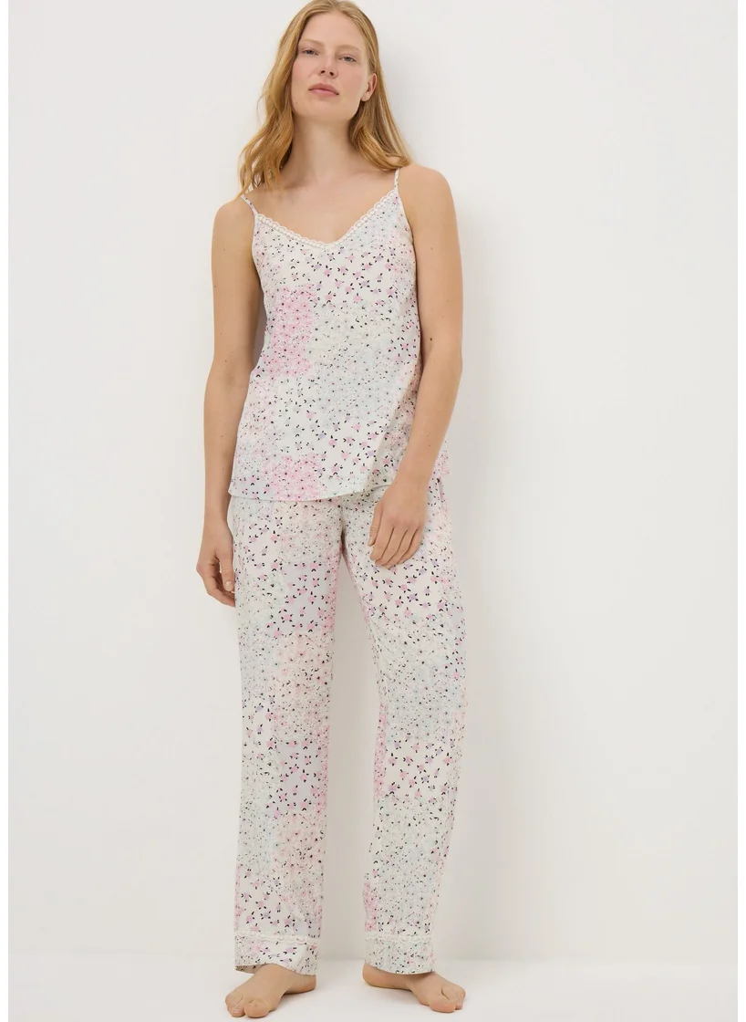 Matalan White Patchwork Floral Cami Pyjama Set
