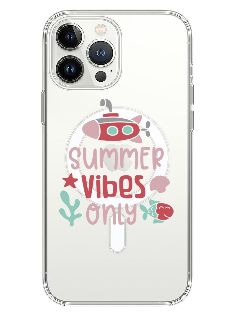 Theodor - Magnetic Case for iPhone 13 Pro Max 6.7-inch Compatible with MagSafe Wireless Charging, Shockproof Phone Bumper Cover Summer vibes only copy - Image 1