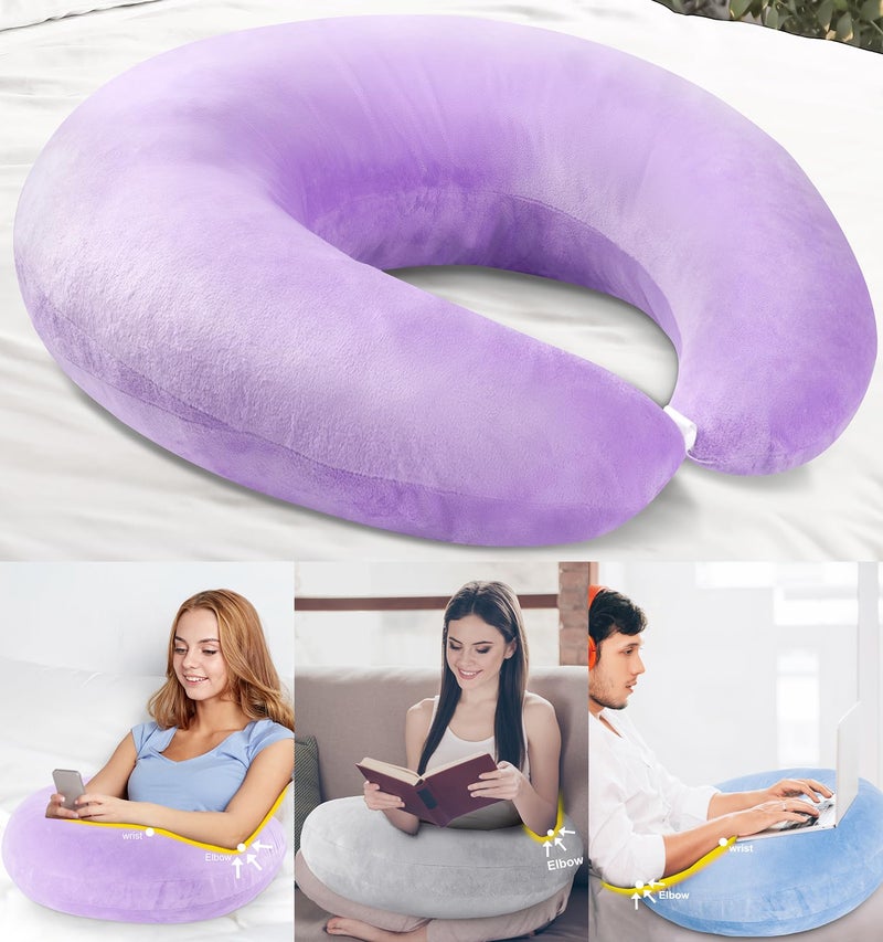 vamorry Gaming Pillow Arm Support Pillow for Bed  Sofa Ergonomic UShaped Lap Pillow with Elbow Rest for Adults  Kids  Reduces Arm Pain  Fatigue During Gaming Reading Working  Crocheting
