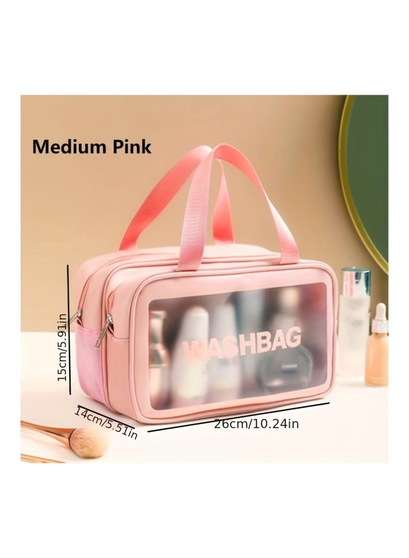 Large Capacity Waterproof Makeup Bag with Double-Layer Finishing Storage And Zipper Handle For Travel And Skin Care Products - Image 5