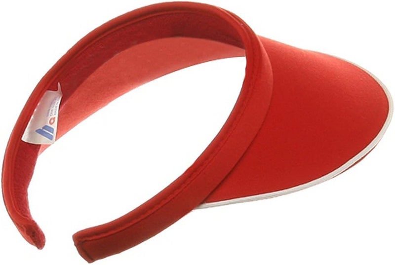 Mega Cap Women's Piping Clip On Visor - Red - Image 3