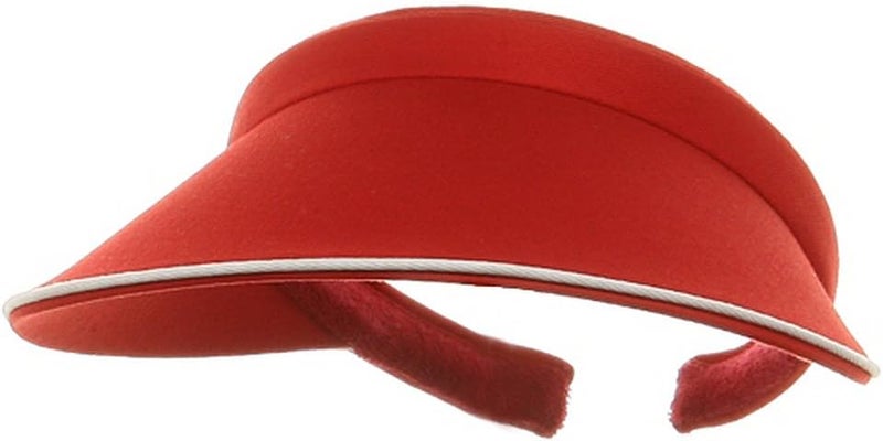Mega Cap Women's Piping Clip On Visor - Red - Image 1