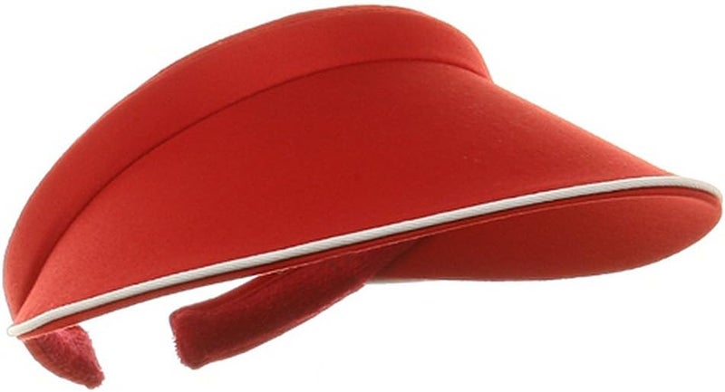 Mega Cap Women's Piping Clip On Visor - Red - Image 4