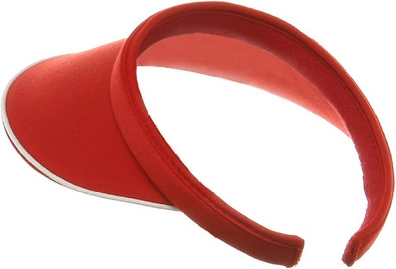 Mega Cap Women's Piping Clip On Visor - Red - Image 2