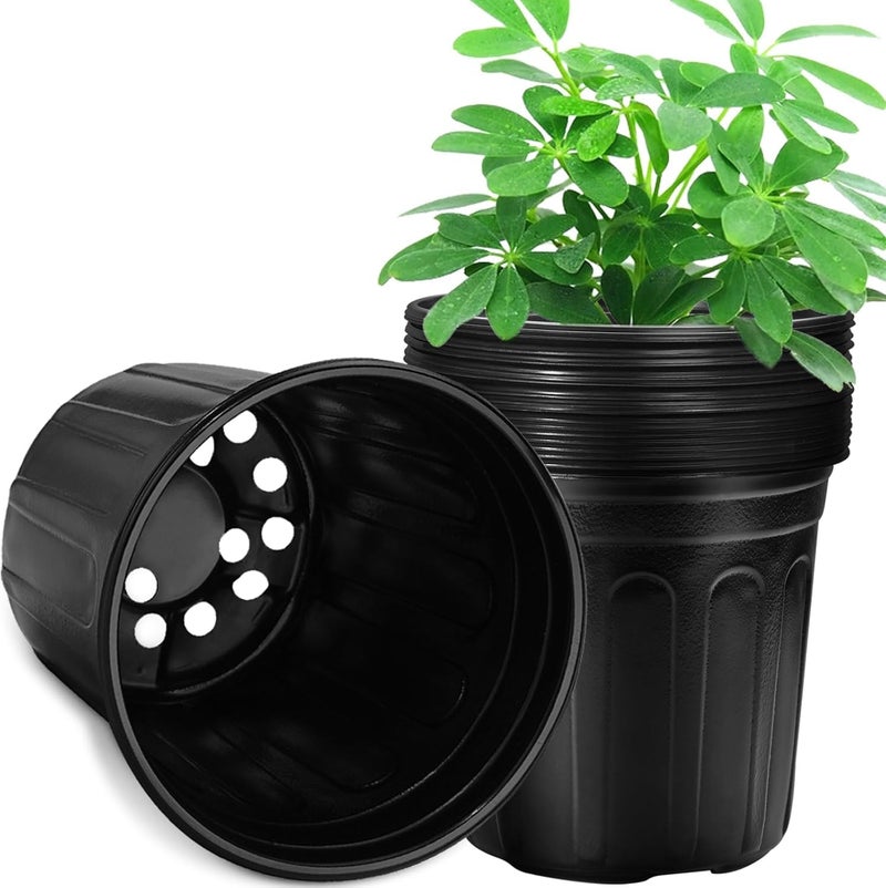 RAOOKIF 7 Gallon Nursery Pots, Flexible 7 Gallon Pots for Plants, Plastic Plant Pots for Seedling, Cuttings, Succulents, Transplanting (7gallon-10pack) - Image 1