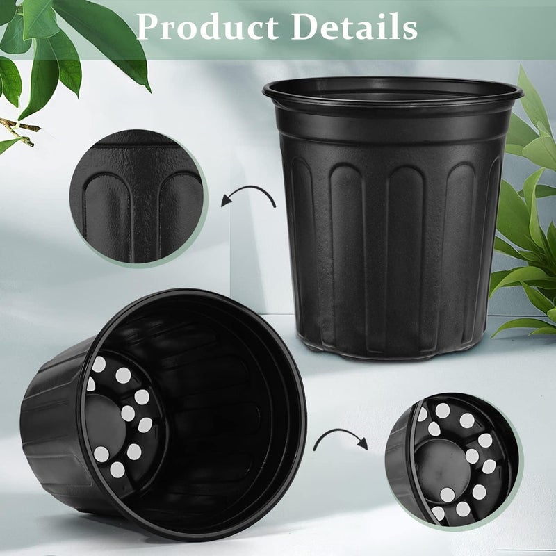 RAOOKIF 7 Gallon Nursery Pots, Flexible 7 Gallon Pots for Plants, Plastic Plant Pots for Seedling, Cuttings, Succulents, Transplanting (7gallon-10pack) - Image 4