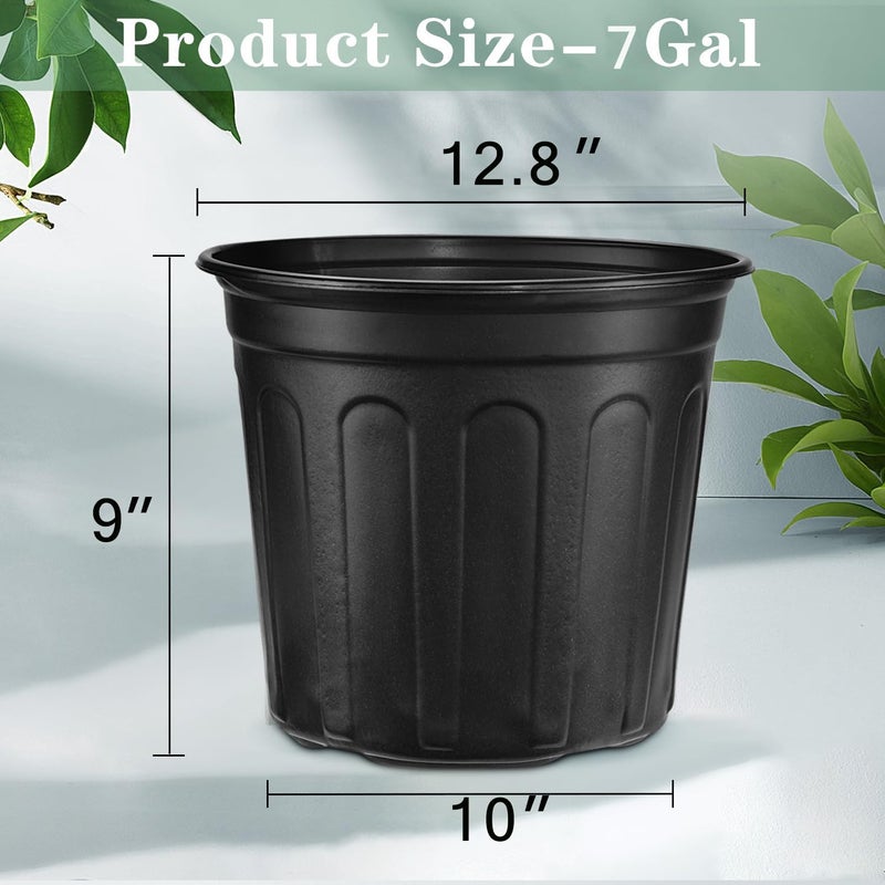 RAOOKIF 7 Gallon Nursery Pots, Flexible 7 Gallon Pots for Plants, Plastic Plant Pots for Seedling, Cuttings, Succulents, Transplanting (7gallon-10pack) - Image 2