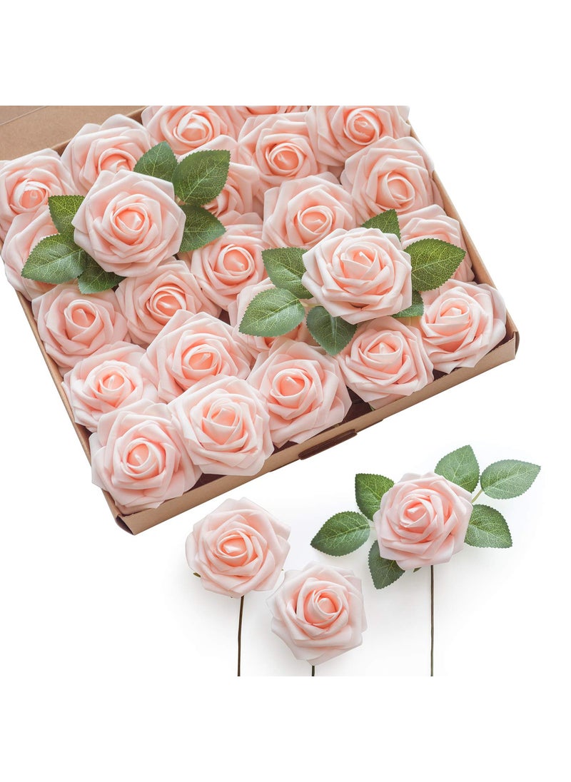 Ling's moment Lings Moment Artificial Flowers 50Pcs Pink Roses Decor wStems3 Real Touch DIY Foam Floral for Wedding BouquetCenterpieces Outdoors Party Backdrop RoomTable and GardenPot Decorations2023 