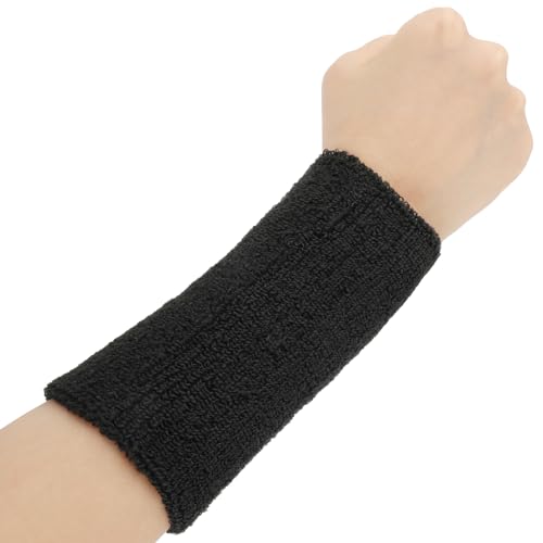 COMNICO Wrist Sweatbands Elastic Sport Wristbands 6 Inch Absorbent Terry Cloth Armbands Long Cotton Athletic Wrist Bands for Working Out Football Basketball Tennis Gym Costumes Cosplay - Image 1