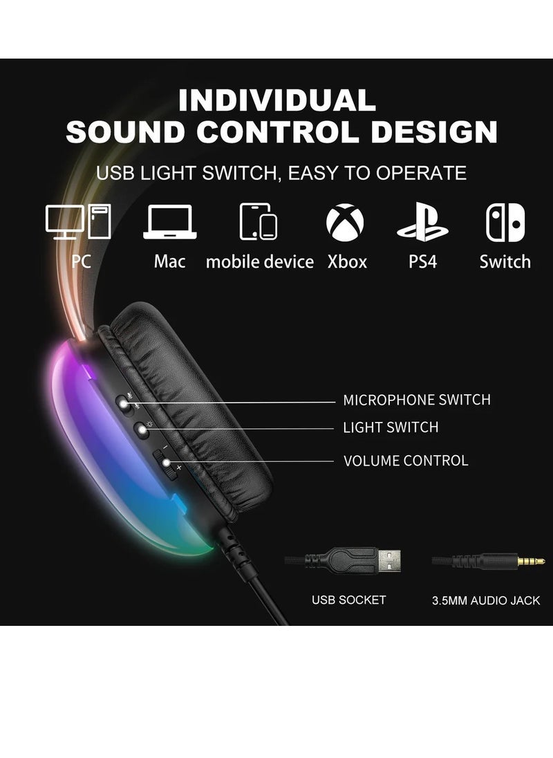 Onikuma X25 Gaming Headset – Over-Ear Wired Gaming Headphones with Noise-Canceling Mic, Immersive Sound, Comfortable Cushions, Adjustable Headband, Compatible with PC, Xbox, PS4, Switch, Mobile – Ideal for Online Gaming, Streaming, and Communication - Image 2