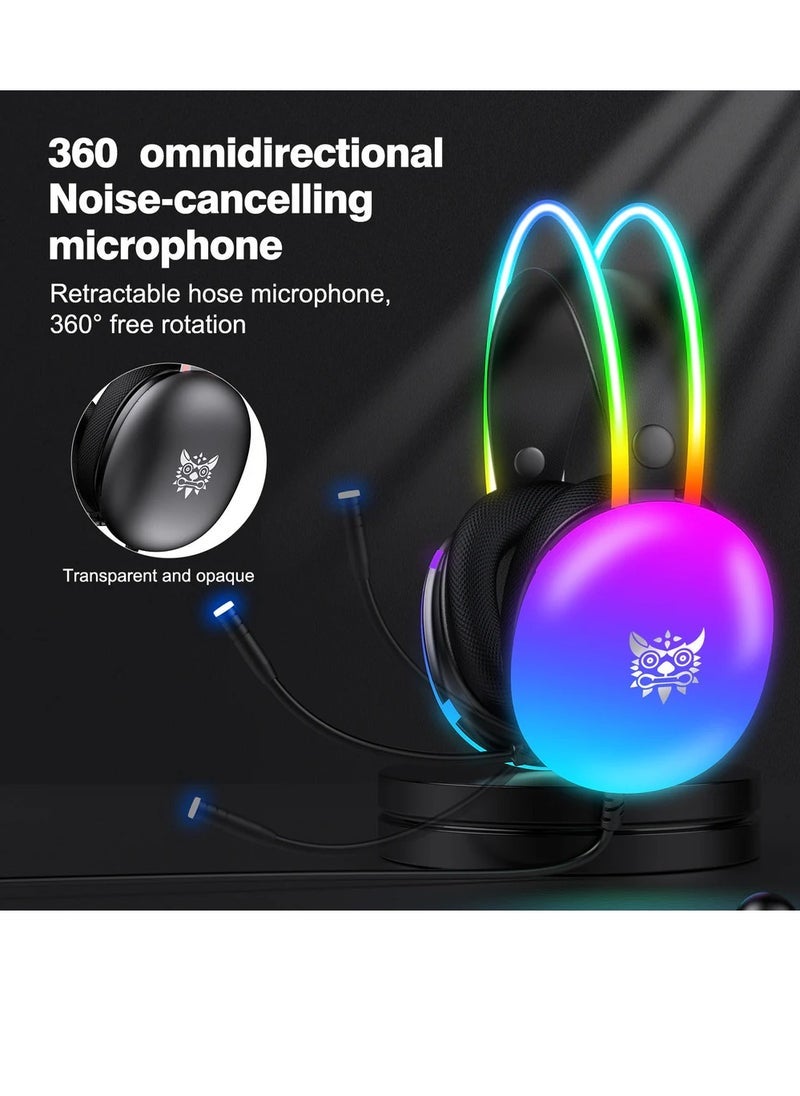 Onikuma X25 Gaming Headset – Over-Ear Wired Gaming Headphones with Noise-Canceling Mic, Immersive Sound, Comfortable Cushions, Adjustable Headband, Compatible with PC, Xbox, PS4, Switch, Mobile – Ideal for Online Gaming, Streaming, and Communication - Image 1