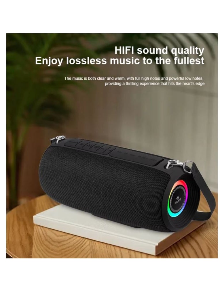 Kisonli - Kisonli Premium Q28 Stereo Super Bass RGB 10W Portable Speaker, 1800mAh (3-8 Hr), Built-In Calling MIC, AUX-USB/TF/FM - Image 1