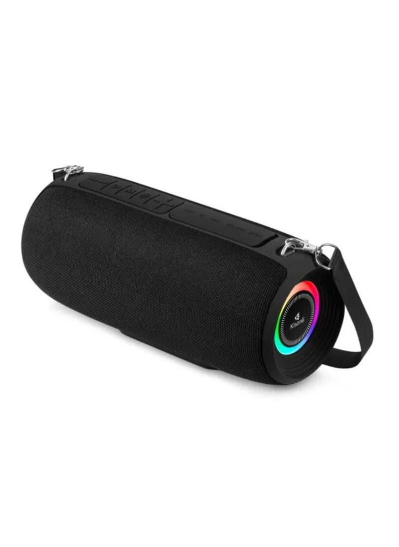 Kisonli - Kisonli Premium Q28 Stereo Super Bass RGB 10W Portable Speaker, 1800mAh (3-8 Hr), Built-In Calling MIC, AUX-USB/TF/FM - Image 1
