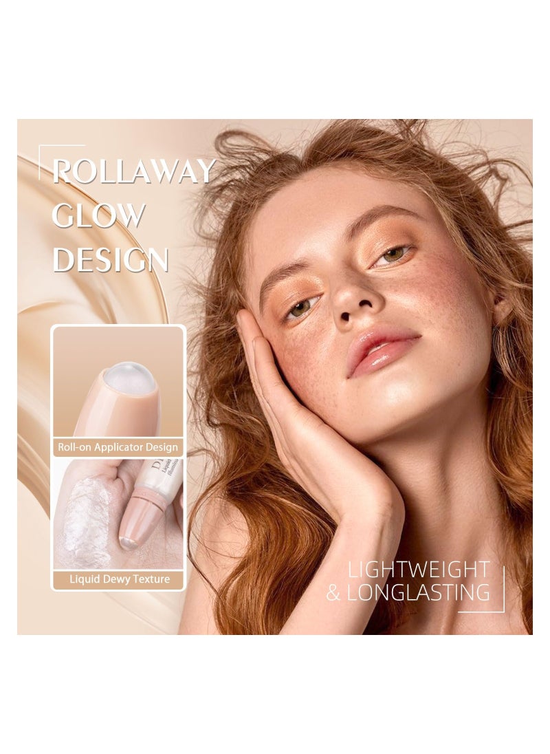 SYOSI - Liquid Highlighter, SYOSI Highlighter Makeup, Roll on Liquid Highlighter for Face,Natural Lightweight Dewy Glow Glotion Makeup,Long-lasting Shimmer Glow Skin Illuminator Makeup for Face & Body - Image 1