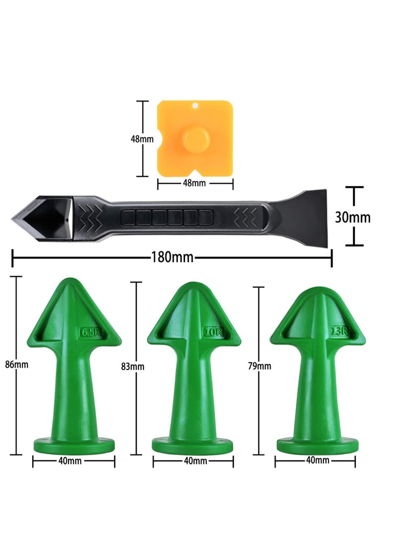 5 pcs Caulk Nozzle, Applicator, Silicone Caulking Tools,10R, 13R, Silicone Sealant Finishing Tool Grout Scrapers kit for Tile or Brick Joints  - Image 5