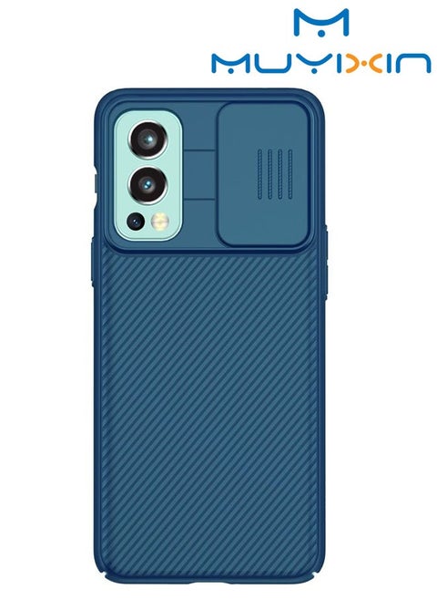 Case for OnePlus Nord CE 5G with Slide Lens Camera Protection Scratch Resistant (Blue)